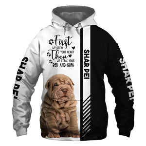 Brown Shar Pei - Steal Your Heart, Steal Your Bed - Hoodie, Sweatshirt, TShirt