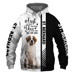 St. Bernard - Steal Your Heart, Steal Your Bed - Hoodie, Sweatshirt, TShirt 