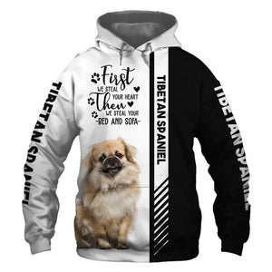 Tibetan Spaniel - Steal Your Heart, Steal Your Bed - Hoodie, Sweatshirt, TShirt 