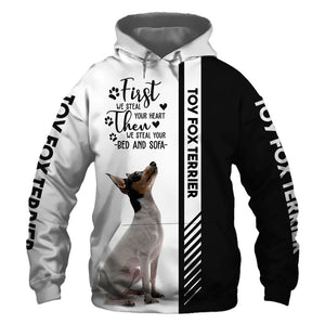 Toy Fox Terrier - Steal Your Heart, Steal Your Bed - Hoodie, Sweatshirt, TShirt