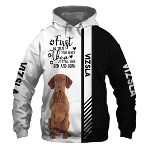 Brown Vizsla - Steal Your Heart, Steal Your Bed - Hoodie, Sweatshirt, TShirt