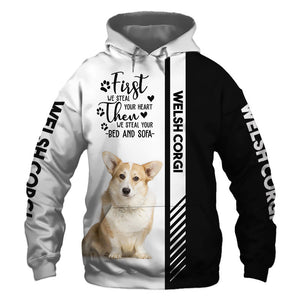 Welsh Corgi - Steal Your Heart, Steal Your Bed - Hoodie, Sweatshirt, TShirt 
