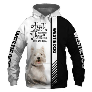 West Highland White Terrier - Steal Your Heart, Steal Your Bed - Hoodie, Sweatshirt, TShirt