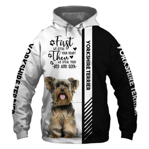 Black Yorkshire Terrier - Steal Your Heart, Steal Your Bed - Hoodie, Sweatshirt, TShirt 