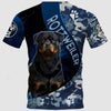 Blue Marine Army Camo Rottweiler Dog Men and Women 3D Full Printing