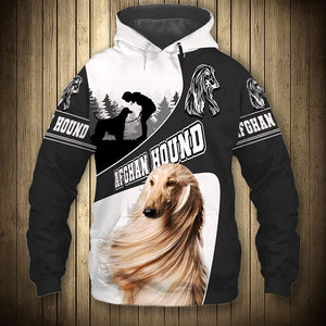 Afghan Hound With Man – Hoodie, Sweatshirt, TShirt, Jacket