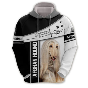 White Long Hair Afghan Hound -Hoodie, Sweatshirt, TShirt