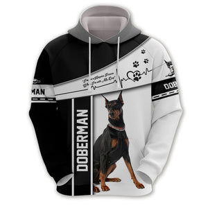 Doberman - Happier Person With My Dog - Hoodie, Sweatshirt, TShirt