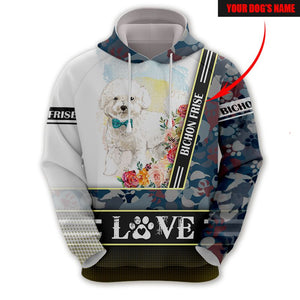 Bichon Frise - I Love Name - Hoodie, Sweatshirt, TShirt