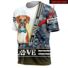Blue Boxer Dog - I Love Name - Hoodie, Sweatshirt, TShirt