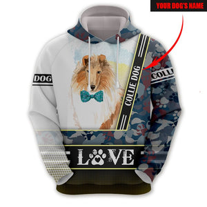 Collie Dog - I Love Name - Hoodie, Sweatshirt, TShirt