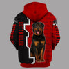RED ROTTWEILER Dog Men and Women 3D Print Pullover LIMITED EDITION