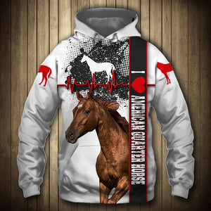 American Quarter Horse - I Love - Hoodie, Sweatshirt, TShirt