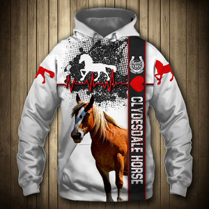 Clydesdale Horse - I Love - Hoodie, Sweatshirt, TShirt