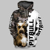 Pitbull in heather grey Shirt Shirt 3D Full Printing for Dog Mom Dad lovers