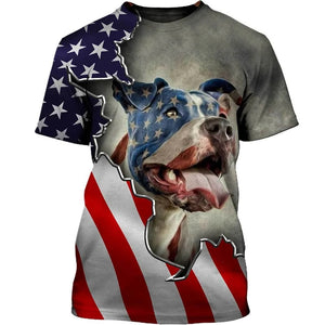 American Pitbull Dog Shirt 3D Full Printing for Dog Mom Dad lovers