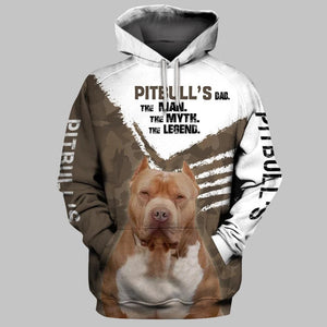 Pitbull the man Shirt 3D Full Printing for Dog Mom Dad lovers