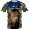 TERRIER AMERICAN PITBULL in blue camouflage Shirt 3D Full Printing for Dog Mom Dad lovers