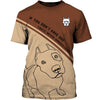 Brown Pitbull Painting Shirt 3D Full Printing for Dog Mom Dad lovers