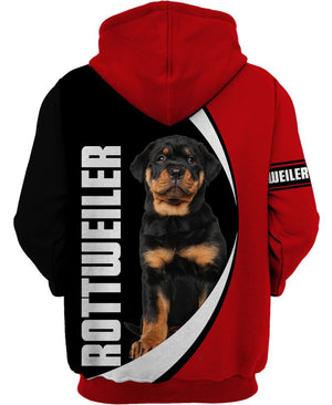 Rottweiler National wear Red Day Shirt 3D Full Printing for Dog Mom Dad lovers