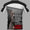 I AM A PITBULL Shirt 3D Full Printing for Dog Mom Dad lovers