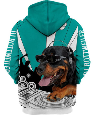 Deezay Rott Plays Music Shirt 3D Full Printing for Dog Mom Dad lovers