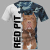 RED PIT Shirt 3D Full Printing for Dog Mom Dad lovers