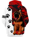 German Shepherd Camouflage Shirt 3D Full Printing for Dog Mom Dad lovers