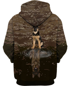 Shadow German Shepherd Shirt 3D Full Printing for Dog Mom Dad lovers