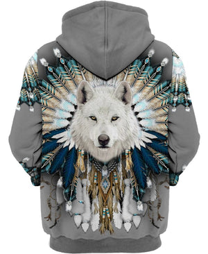 White Wolf Patriarch Shirt 3D Full Printing for Dog Mom Dad lovers