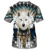White Wolf Patriarch Shirt 3D Full Printing for Dog Mom Dad lovers