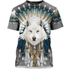 White Wolf Patriarch Shirt 3D Full Printing for Dog Mom Dad lovers