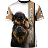 Father And Son Rottweiler Shirt 3D Full Printing for Dog Mom Dad lovers