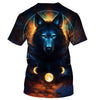 Wolf And Cycle Of The Moon Shirt 3D Full Printing for Dog Mom Dad lovers