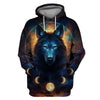 Wolf And Cycle Of The Moon Shirt 3D Full Printing for Dog Mom Dad lovers