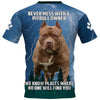 Never mess with a Pitbull owner Shirt 3D Full Printing for Dog Mom Dad lovers