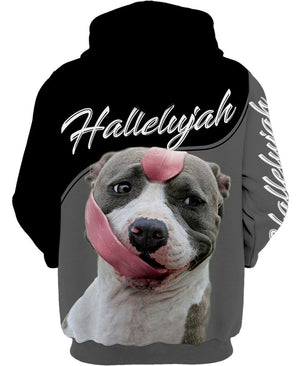 Pitbull Hello Beautiful Halleluyah Shirt 3D Full Printing for Dog Mom Dad lovers