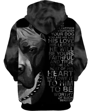 Pitbull MY FRIEND MY FAMILY Shirt 3D Full Printing for Dog Mom Dad lovers
