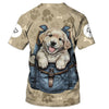 Golden Retriever In Backpacks Shirt 3D Full Printing for Dog Mom Dad lovers