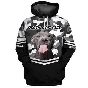 Resting Pit Face 3D Full Printing for Dog Mom Dad lovers