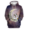 Bulldog Love You To The Moon and Back Shirt 3D Full Printing for Dog Mom Dad lovers