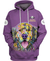 Golden Retriever Artis Violet Shirt 3D Full Printing for Dog Mom Dad lovers