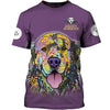 Golden Retriever Artis Violet Shirt 3D Full Printing for Dog Mom Dad lovers