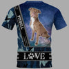 I Love Pitbull Dog Shirt 3D Full Printing for Dog Mom Dad lovers