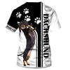 Dachshund Naughty Shirt 3D Full Printing for Dog Mom Dad lovers