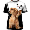Golden retriever Turn Up The Music Shirt 3D Full Printing for Dog Mom Dad lovers