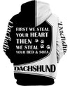Dachshund Lovely With Glasses Shirt 3D Full Printing for Dog Mom Dad lovers