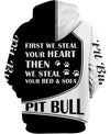 Pitbull Heart Stealer Shirt 3D Full Printing for Dog Mom Dad lovers