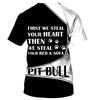 Pitbull Heart Stealer Shirt 3D Full Printing for Dog Mom Dad lovers