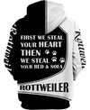 Rottweiler Heart Stealer Shirt 3D Full Printing for Dog Mom Dad lovers
